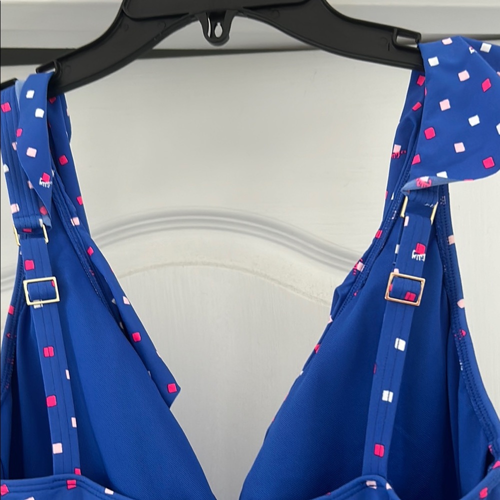 Lilly Pulitzer Delphine Borealis Blue Lilly Squared One Piece Swimsuit sz 8 - Picture 4 of 7